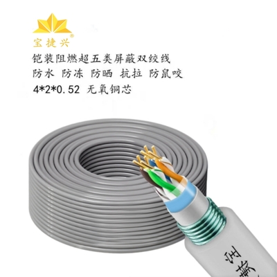 鎧裝阻燃超五類屏蔽雙絞線